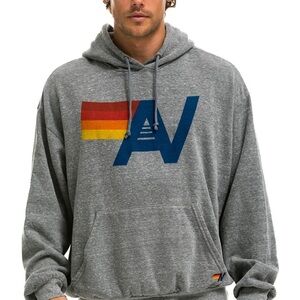 Aviator Nation Unisex LOGO PULLOVER RELAXED HOODIE - HEATHER GREY XXL
